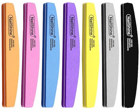 zalati Limas de uñas, 10 unidades de pulidor de uñas de grano 100/180, tablero de doble cara para arte de uñas, manicura y cuidado de pedicura, colores aleatorios