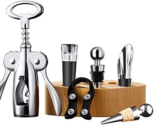 Cavatappi,Apribottiglie Vino Apribottiglie Apribottiglie Cavatappi Cavatappi Strumenti For Intenditori Di Vino Set Regalo - Kit Di Accessori In Acciaio Inossidabile Da 5 Pezzi Regali For Sommelier