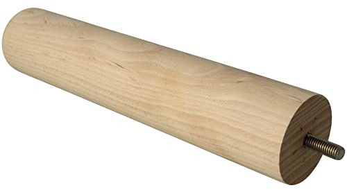 Amig - Runda möbelben, ben i bokträ med naturlig finish, reservben för soffor, sängar, bord, montering: M8 metallplugg, mått: 50 x 250 mm
