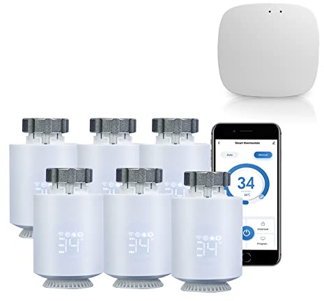 Qiumi Smart Zigbee Thermostat-Heizkörperventil, eTRV, Mobile Contrl von Smart Life App, funktioniert mit Alexa Googlehome