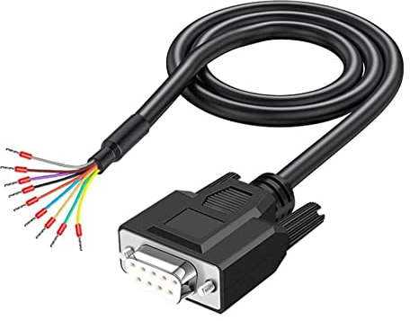 PENGLIN 24AWG DB9 weiblich RS232 9 Pin serielles Verlängerungskabel, 9-Pin vergoldeter Stecker mit blankem Kabelende