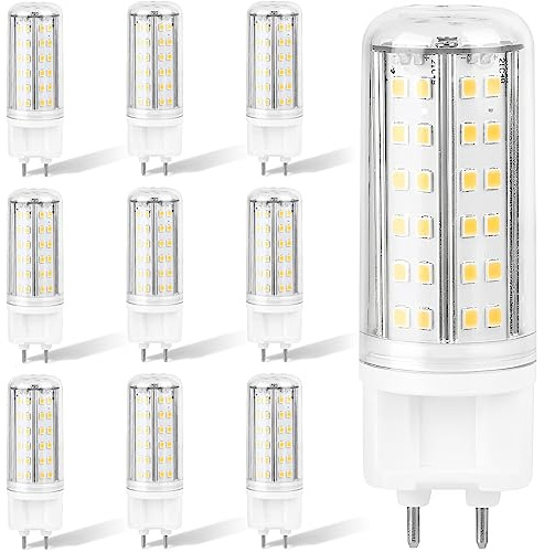 RYTM (Pack of 10) G12 LED Bulb 10 Watt 1000 Lumens G12 Light Source G12 Bi-Pin Base LED Corn Light Bulb (100 Watt Halogen Equivalent) AC 85V-265V, Not-Dimmable (Daylight White 6000k)