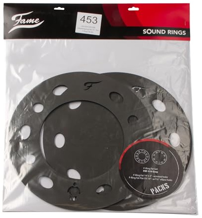 Fame FRF-G 14, F-Ring Fat Set, Grau, Premium Schaumstoff Drumfell, Zubehör für Snare Drum, Optimale Klangkontrolle, Dämpfung, DRU0041453-000
