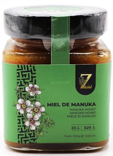 Zayti Miele di Manuka MGO 829+ / UMF 20+ | Attivo e grezzo | Prodotto in Nuova Zelanda | Contenuto certificato di metilgliossale | 300 g