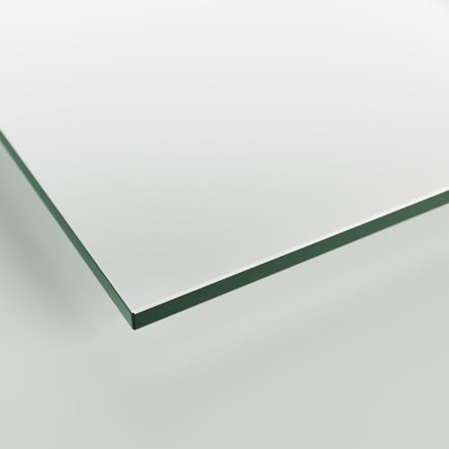 Glasplatte Tisch 120x80 ESG Glas 6mm nach Maß klar - Glasscheibe 120 x 80 cm für Schreibtisch Schminktisch - Sicherheitsglas Glasplatten nach Maß rechteckig als Schutz transparent