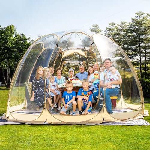 SAEWTINOR Pop up Bubble Tent 15x15x8.3FT,10-12 Person Igloo Tent, Star Tent, Proposal Tent, Courtyard DIY Tent, Weatherproof Pod, Weatherproof and Cold Proof Transparent Tent Camping Tent, Clear