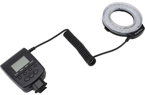 Flash Macro a LED, Luce Anulare con Display LCD, Controllo Alimentazione, Anelli Adattatori, Diffusori Flash per Fotocamere DSLR