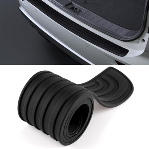 VEGCOO Protector Parachoques Trasero, 104 x 8.5cm Protector Paragolpes Coche, Accesorios Exteriores Universales de Goma Antiarañazos, Protección para Maletero de Goma Apto para la Mayoría de Coches