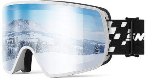 SNOWER Ski Goggles - Anti-Fog, HD OTG Snow Goggles with UV400 Protection, Snowboard Goggles for Men, Women, and Youth