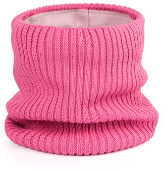 molti Kinder Winter Loop Schal mit Fleecefutter – gestrickter Schlauchschal & Halswärmer | warm, weich & hautfreundlich | Farben: Beige, Grau, Schwarz, Rosa | Unisex Jungen & Mädchen
