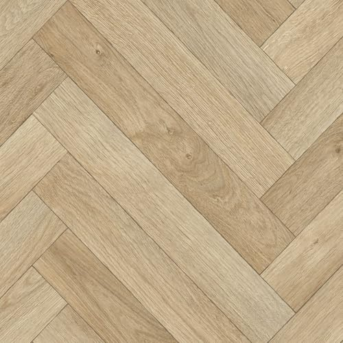 VINYL FLOORING UK Beige Modern Wood Effect Anti-Slip Vinyl Flooring for Kitchen, Bathroom, & Living Room, 2.8mm Thick Cushion Backed Vinyl Sheet, 5 Years Warranty-2 X 2 mt
