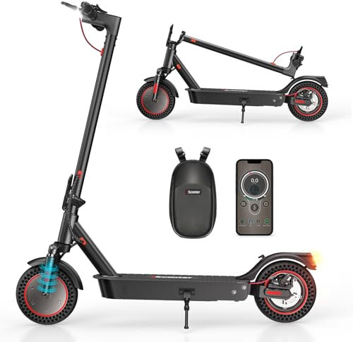 iScooter i9Max Monopattino Elettrico per Adulti, Controllo tramite App, Batteria da 10.4AH, Pneumatici da 10, Capacità di Carico 120 KG, Sospensione a 4 Strati, 3 Modalità di Velocità