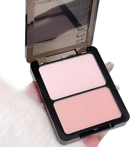 Blushers for Cheeks Make Up, Pink Blush Palette, Matte Powder Blush, Peach Natural Highly Pigmented Long-Lasting, Highlighter Brighten Blendable Blusher Palette for Women, Suitable for All Skin Tones