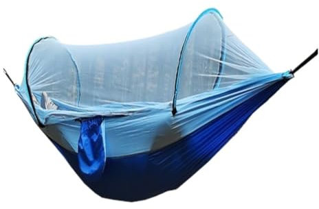 OZWYCY Hängematten Schnell Zu Öffnende Moskitonetz-Hängematte, Outdoor, Anti-Überschlag, Einzel- Und Doppel-Outdoor-Camping, Anti-Mücken Hammock(Blue,A)