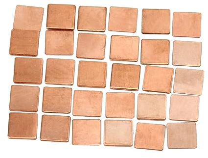 DOITOOL 30stücke Kupfer-wärmeleitpads Für Laptop-CPU Und Gpu Zur Wärmeableitung Mit Hoher Reinheit Und cm² Leitfähigkeit | 0, 3 bis 1, 5mm Auswahl, Hohe Wärmeleitfähigkeit, für Computer Kühllösung und Ic Chips