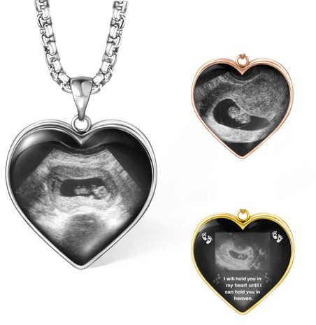 callie Collier en argent sterling pour femmes enceintes, image ultrasonique de grossesse personnalisée