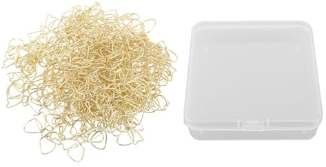 Paper Clips 100pcs Cute Bowknot Shape Paper Clamp with Storage Box, Non Speople Bow Shape Anti Rusts Colorfast Metal Office Paperclips Planner Clips for School Office Home (Golden)