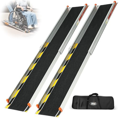 VOCIC CP31 Rollstuhlrampe für Treppen 92-152CM,Rampe für Rollstuhl tragbare