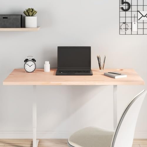 Schreibtischplatte aus Massivholz, Buche, 110 x 55 x 2,5 cm, Ersatz-Tischplatte für Schreibtische, Arbeitsplatten und Arbeitsplätze, stilvolle Oberfläche für Zuhause und Büro
