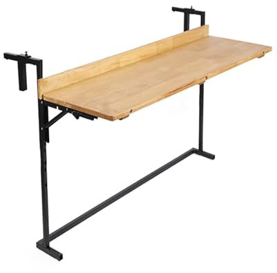 ZYYLIVR Balkonhängetisch Klappbar, Balkontisch Hängend, Höhenverstellbarer Hängetisch Für Balkongeländer, Balkontisch Zum Hängen, Für Terrasse Garten(38x60cm/15x23.6in)