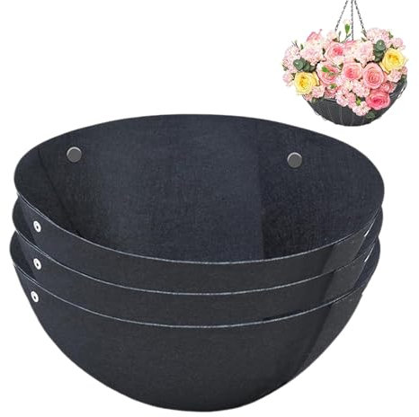 Fabric Planterva - Piantatrice rotonda in feltro per piante, 3 pezzi, decorazione da giardino, per cesto vegetale, Impêc