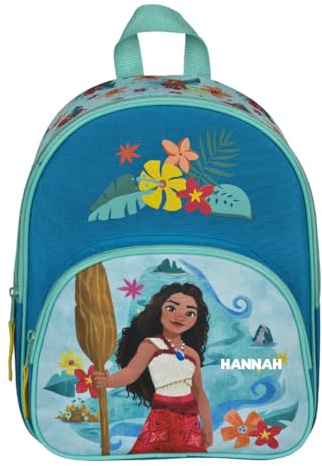 Kindergartenrucksack Disney Vaiana Mädchen - Personalisiert mit Name - Mädchenrucksack mit Vortasche - 2 Fächer