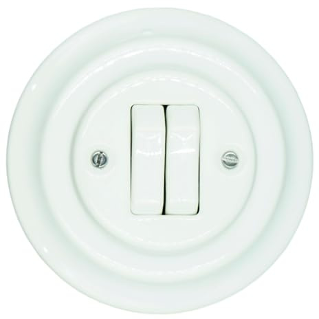 Interrupteur va-et-vient Double Poussoir en Porcelaine 240V,10A