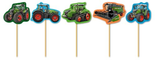 10 Muffin-Picker * FENDT TRAKTOR * als Deko für Kinderparty und Kindergeburtstag | Trecker Bauernhof Farm Landwirtschaft Muffindekoration Cake-Topper Kinder Geburtstag Party