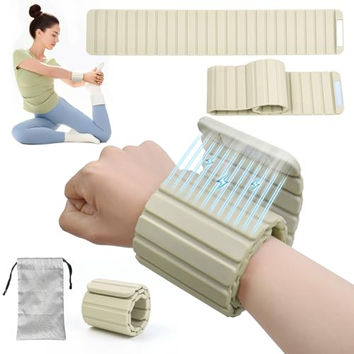 FINDAMAZE Magnetische Handgelenk Gewichte/Knöchelgewichte Set,0,5 Zoll ultradünnes verstellbares Design Ankle Weights Pilates, für Yoga, Pilates, Schwimmen, Fitnessstudio 2er-Set (je 1kg)