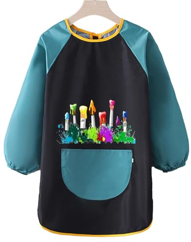 Générique Tablier Peinture Enfant 8 À 12 Ans, Blouses De Peintures Smocks Imperméables Confortables Pour Enfant Avec Grande Poche Réglable Pour L'écriture, La Peinture