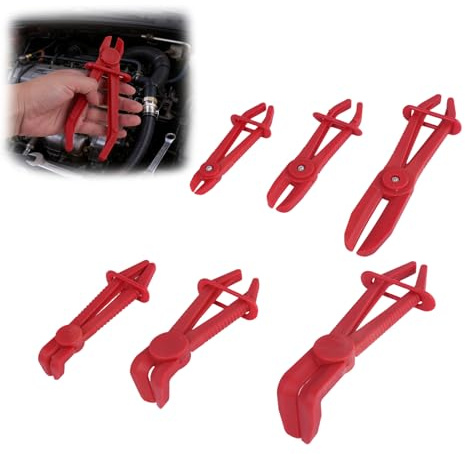 6 Pièces Pinces à Durite, Pince de Serrage pour Tuyaux de Carburant, Tuyaux de Frein et Tuyaux de Refroidissement, Tuyau Durite Pince, Kit de Pinces Ergonomiques Température pour Mécanique Automobile