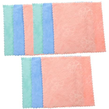 DINHEAROM Panni Lavabili in Microfibra Colore Casuale Stili multipli per Uso Domestico e Viaggio Stili multipli per Detergente Visuo Purificante Set 10 Morbidi e Portatili in Fibra di Poliestere