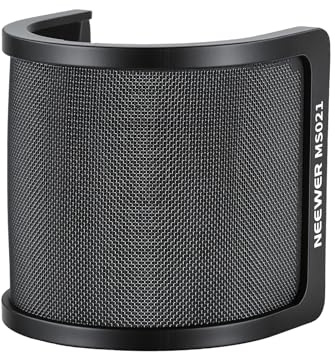 NEEWER Filtre Anti Pop pour Microphones, écran d'Isolation Triple Couche pour Micros de 35 à 55mm de Diamètre, Bonnette Anti-Vent pour Podcasts, Streaming, Voix Off, Enregistrement Studio, MS021