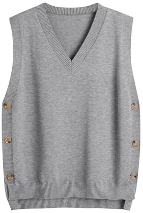 Women's Sweater Vest V Neck Sleeveless Pullover Knit Vest Casual Solid Ribbed Sweaters Tops 2025 Trendy Clothing