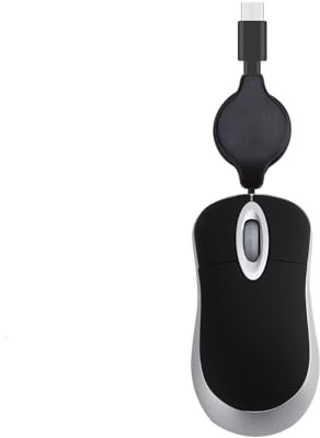 sodeber Souris Filaire USB C Câble Rétractable Petit 1000DPI Optique De Base Voyage pour Ordinateurs Portables