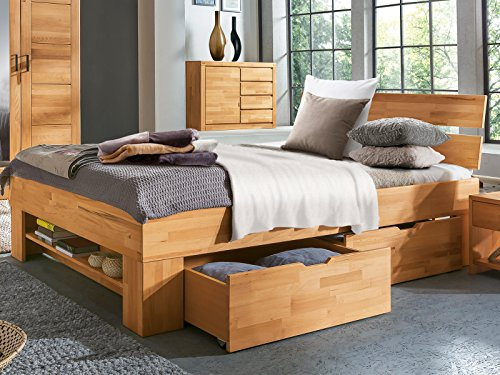möbelando Bett Bettgestell Einzelbett Doppelbett Bettrahmen Ehebett Massivholz Manuel I 180x200 cm