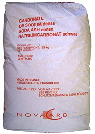 Novacarb Natriumcarbonat Waschsoda Na2CO3 Pulver, Weiß, 25 kg | Calciniert, Für Reinigung, Wasseraufbereitung, Entfettung, Geruchlos, Konzentriert, Papiersack