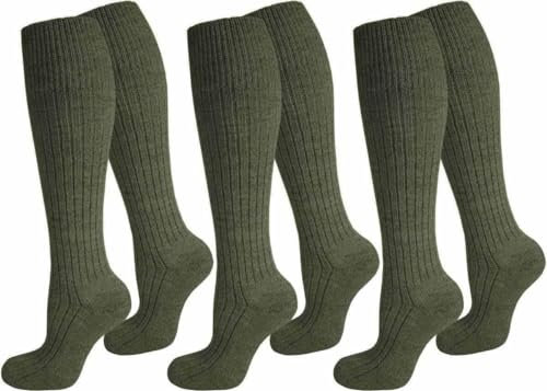 normani 3 Paar Bundeswehr Stiefelsocken mit Frotteesohle und hohem Wollanteil Farbe Oliv Größe 39-42