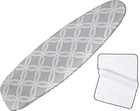 Extra Thick 7mm ironing board cover Designed in the UK. Ironing board covers fit all boards 145 cm in length and 54cm in width. ironing board covers large and medium.Full-Size Scorch Resistant Padding