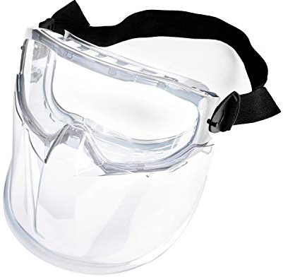 Eagle Eyes Anti-Fog Scratch-Resistant Safety Goggles with Face Shield - 99.9% UV Rays Protection - Universal Fit Lightweight Eyewear (Clear)