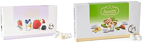 Buratti Confetti Tenerezze Yogurt Frutti Di Bosco - 1 Kg & Con Ripieno Al Gusto Pistacchio, Tenerezze Pistacchio - 1000 G