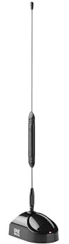 One For All - Antena de TV Interior Amplificada - Filtro 3G/4G/5G -Recibe TDT en un Rango de 5km - Antena Full HD TV Digital - Incluye Cable Coaxial de Alto Rendimiento - VHF/UHF - Negra - SV9311-5G