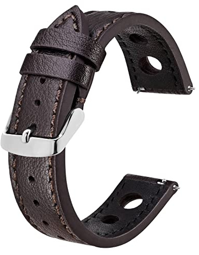 BISONSTRAP Rally Uhrenarmband, Uhrenarmbänder aus Leder für Herren, Bandbreite 18mm 20mm 22mm