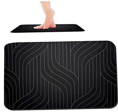 Rachlicy Diatomite Bath Mapt Matro per bagno asciutto rapido tappeto da bagno Diatomaceo Terra Terra Terretta Diatomaceo Tappeto 40x60 cm Nero