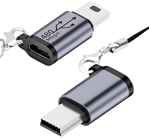 Seminer Micro USB auf Mini USB Adapter (2er Pack), Micro USB Buchse | auf Mini USB Stecker Konvertieren Stecker, USB Mini auf Micro USB Adapter Kompatibel mit Digitalkameras, Computer, GPS