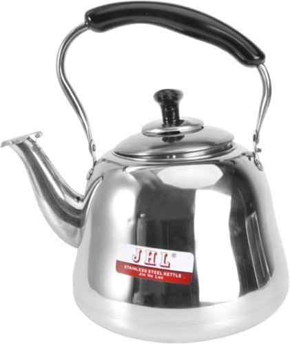 Hervidor con silbido for estufa, 1 tetera de acero inoxidable, tetera de metal, jarra de agua de metal, tetera de acero inoxidable, tetera con silbido, tetera segura for estufa, tetera de acero inoxid