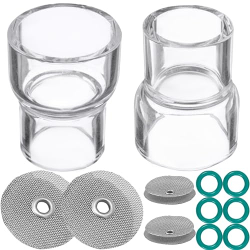 EATBALE 12-teiliges für Wig Schweißbrenner Gaslinsen Set, 12# Glasbecher-Set für WP-9/17/18/20/25/26 für Wig-Schweißverbrauchsmaterialien mit 2 Glasbechern, 4 Gaslinsen-Diffusoren, 6 O-Ringen