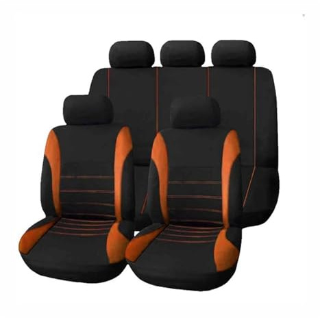 SCiMAX Autositz Sitzbezüge Sitzbezug Für Dacia Für Dokker Für Duster Für Lodgy Für Logan 2 Für Sandero Für Stepway 2 Autositzbezug Autositzbezüge (Farbe : Orange)
