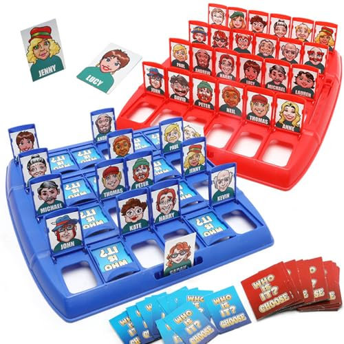 Wer ist es Lustiges Ratespiel Brettspiel Eltern Kind Interaktives Spielzeug, Guess Who Whats Their Name Classic Guess Game, Family Erraten Spiele, Brettspiele für Familien- und Partyunterhaltung