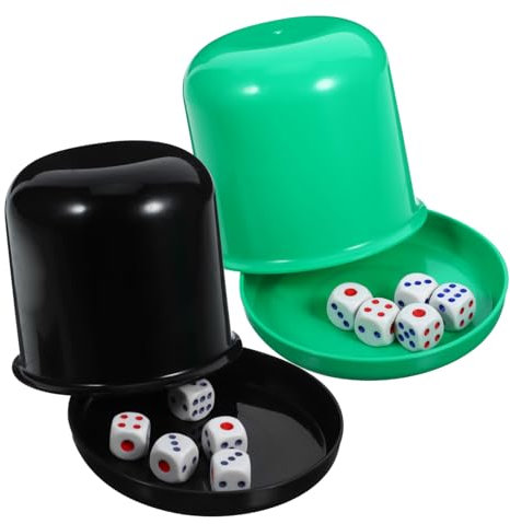 Abaodam 5stücke Würfelspielset Mit Würfelbecherset Robustem Abs-Material Und Würfeln Für Craps Backgammon Und Andere Würfelspiele Für Familienabende Partys Und Bars